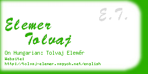 elemer tolvaj business card
